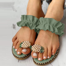 Load image into Gallery viewer, Pineapple Pearl Beach Slides Flat Toe Casual Womens Slippers