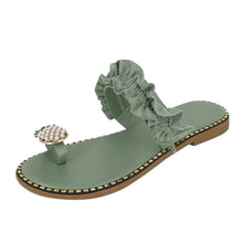Load image into Gallery viewer, Pineapple Pearl Beach Slides Flat Toe Casual Womens Slippers