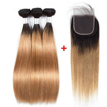 Load image into Gallery viewer, BeuMax 1B/27 Straight Hair BUNDLES with CLOSURES & FRONTALS