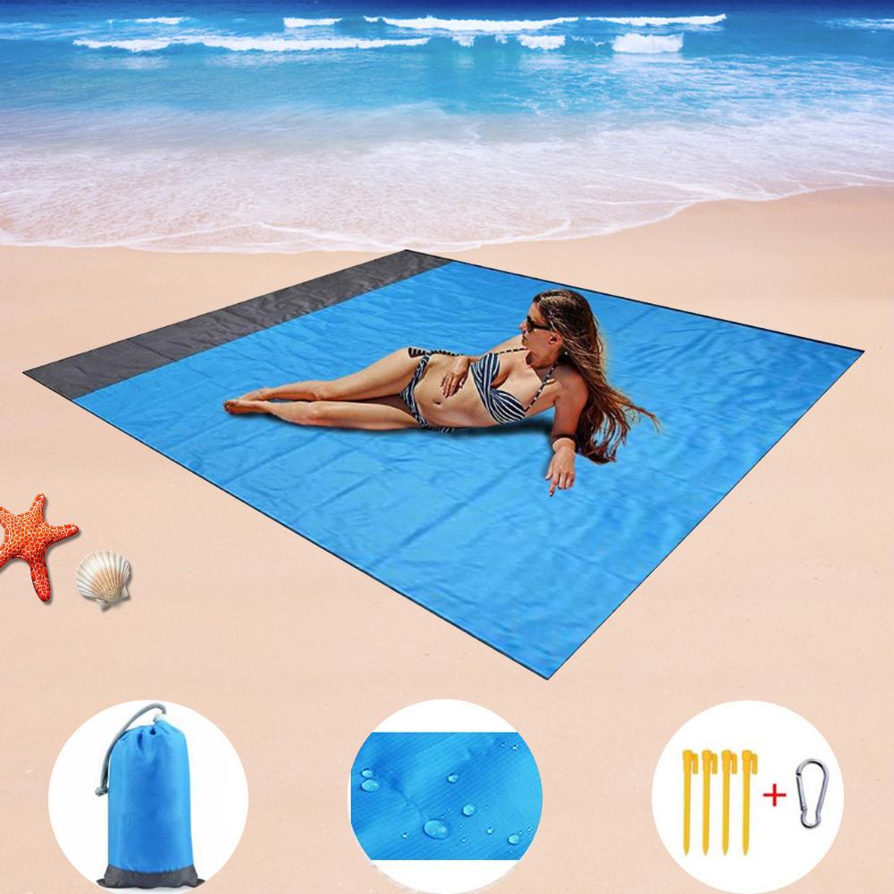 Pocket Picnic Waterproof Beach Mat Sand Free Blanket For Camping SP